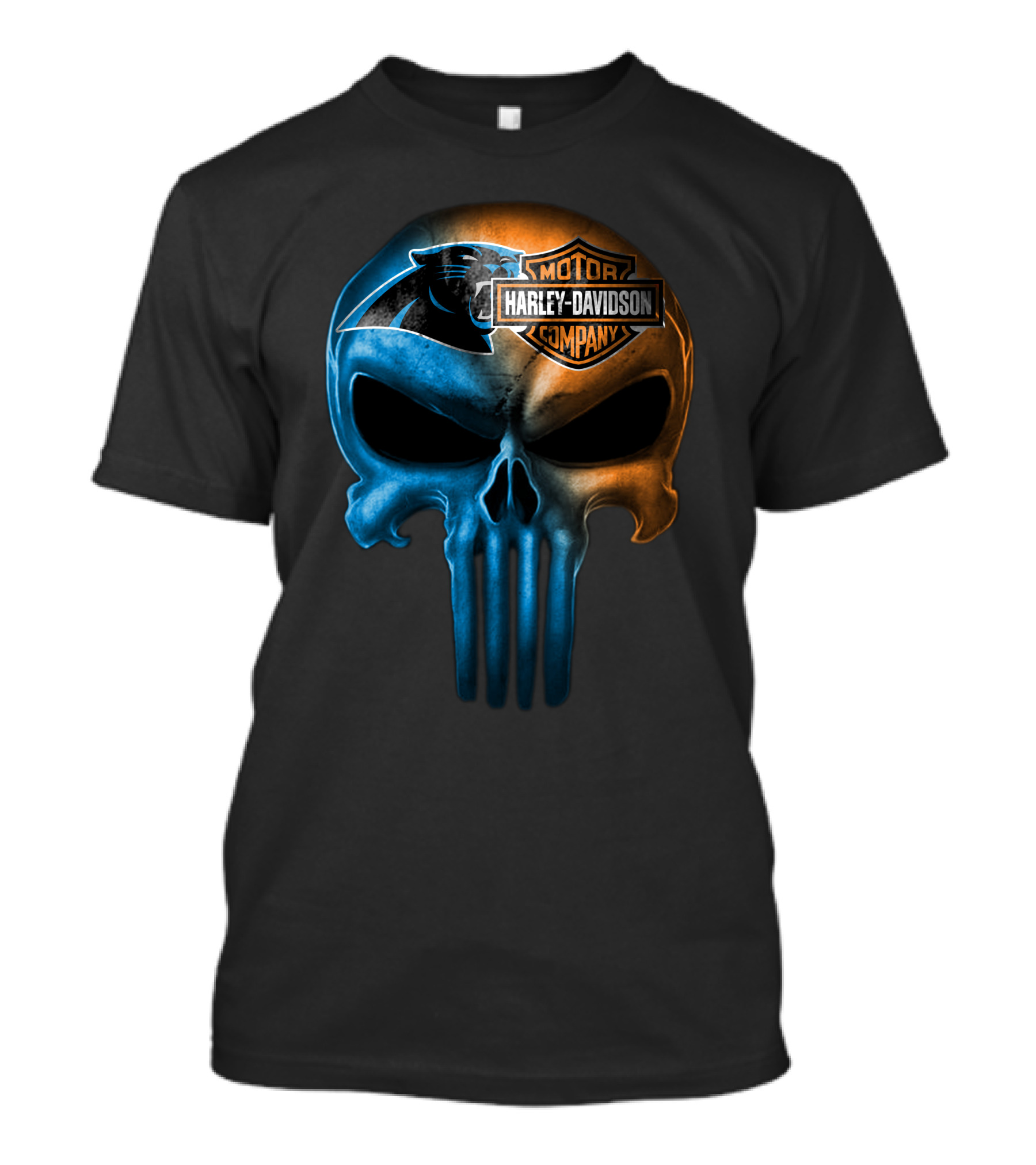 Carolina Panthers Skull Harley Davidson Motorcycle Company T-Shirt
