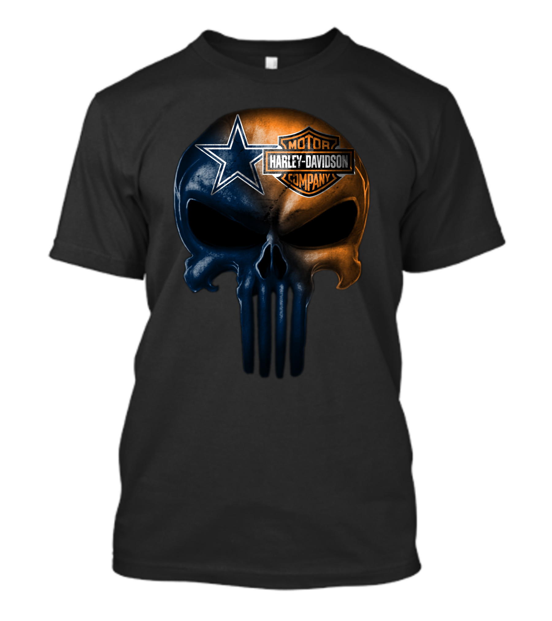 Dallas Cowboys Skull Harley Davidson Collaboration T-Shirt