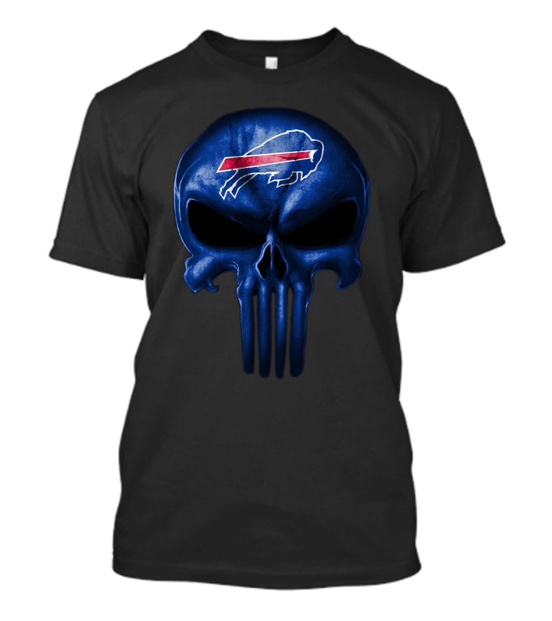 Buffalo Bills Skull Logo Blue Helmet T-Shirt