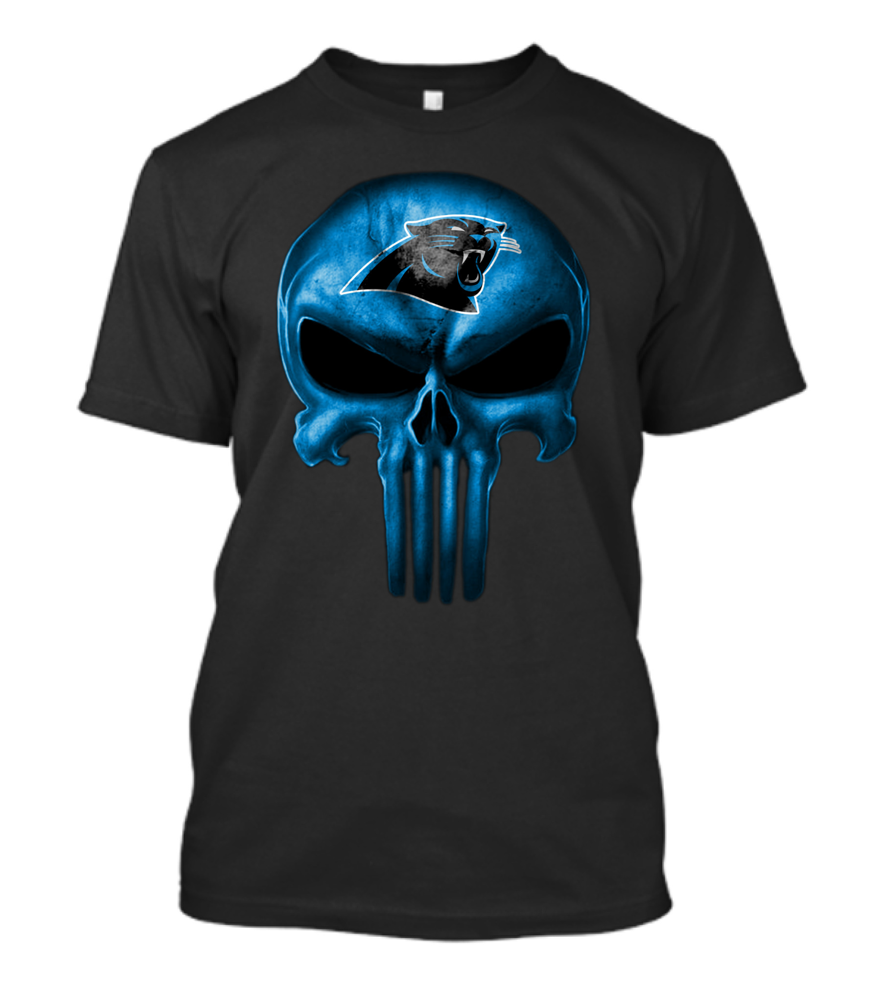 Carolina Panthers Skull Punisher Logo T-Shirt