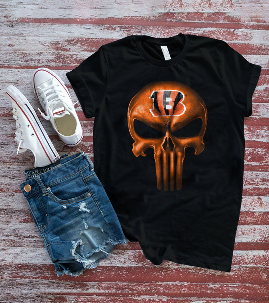 Cincinnati Bengals Skull Logo T-Shirt