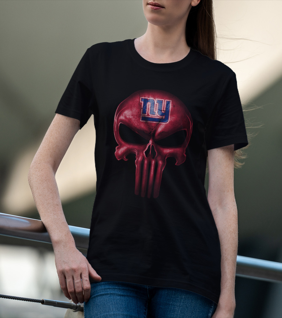 New York Giants Classic Skull Logo Fusion T-Shirt