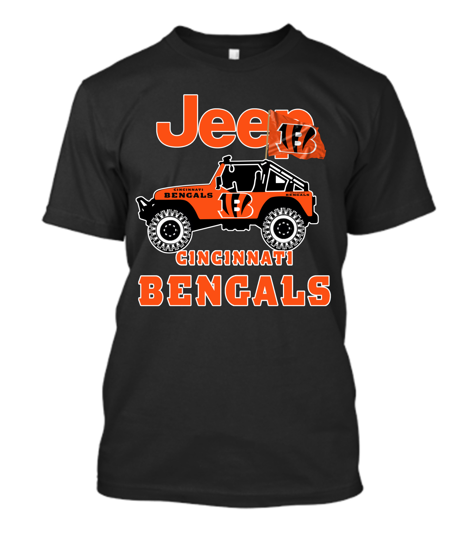 Jeep Cincinnati Bengals 18 Flag T-Shirt