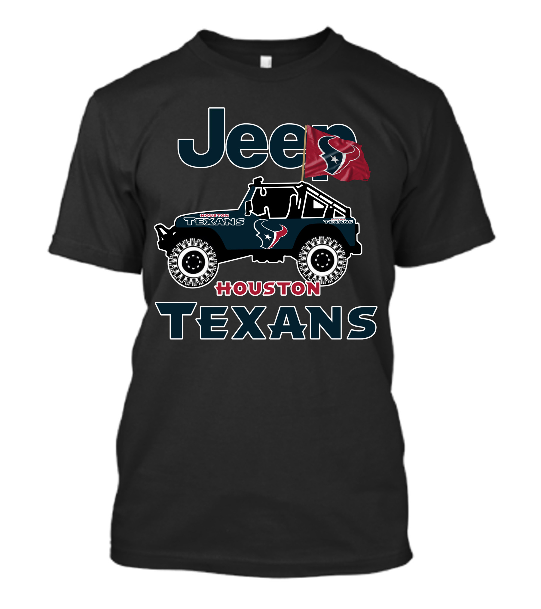 Jeep Houston Texans Truck Flag Fan Gear T-Shirt
