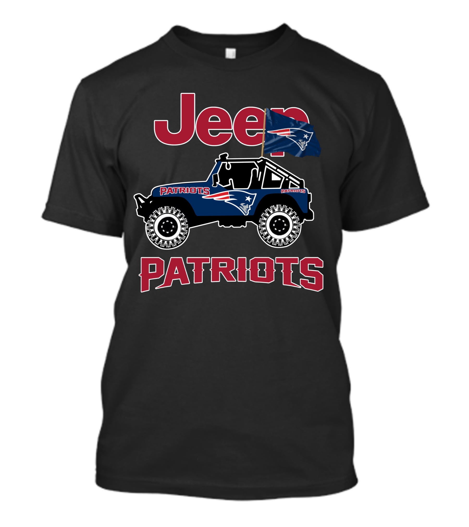 Jeep Patriots New England Patriots Flag T-Shirt