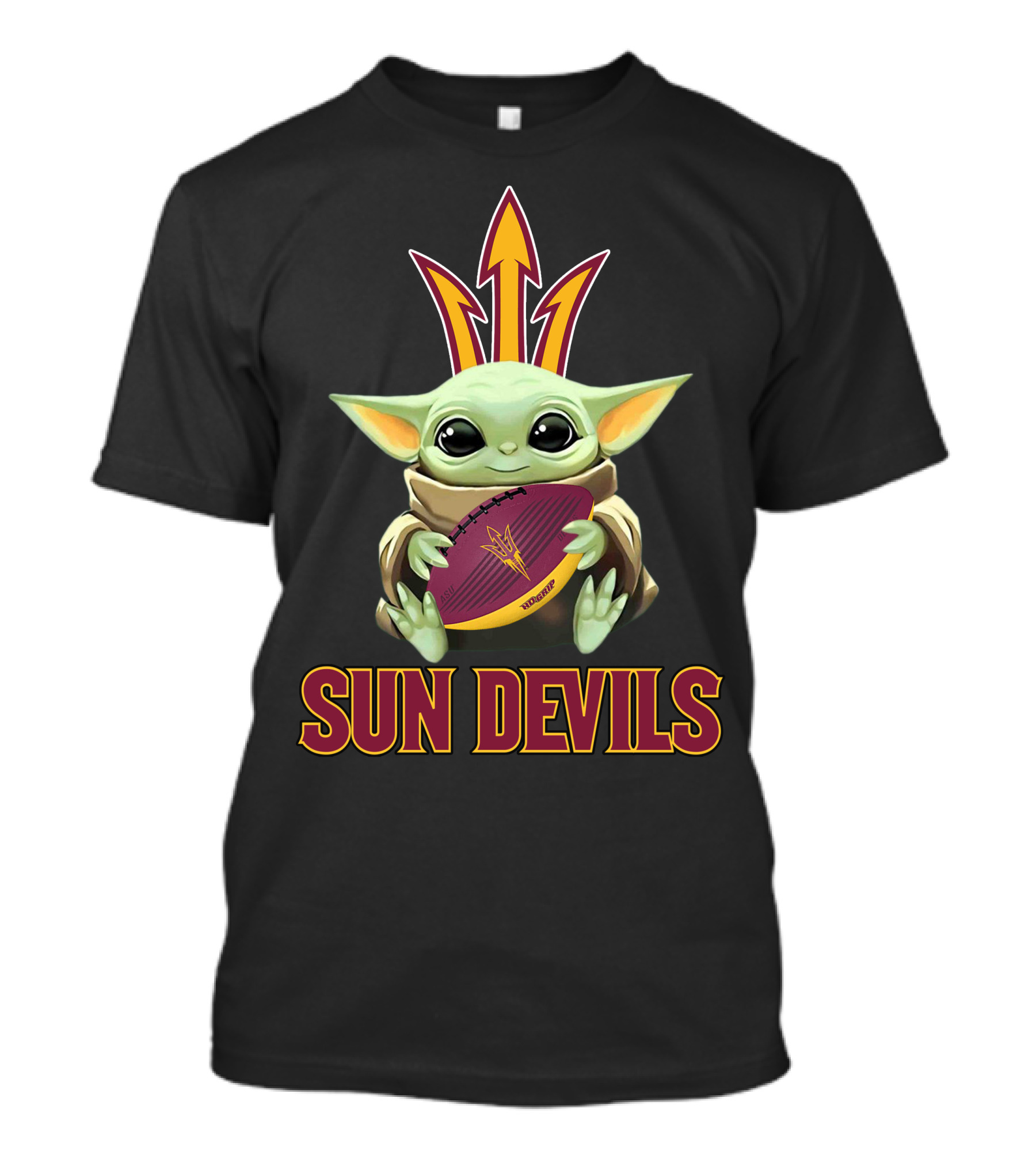 Arizona State Sun Devils Baby Yoda Football T-Shirt