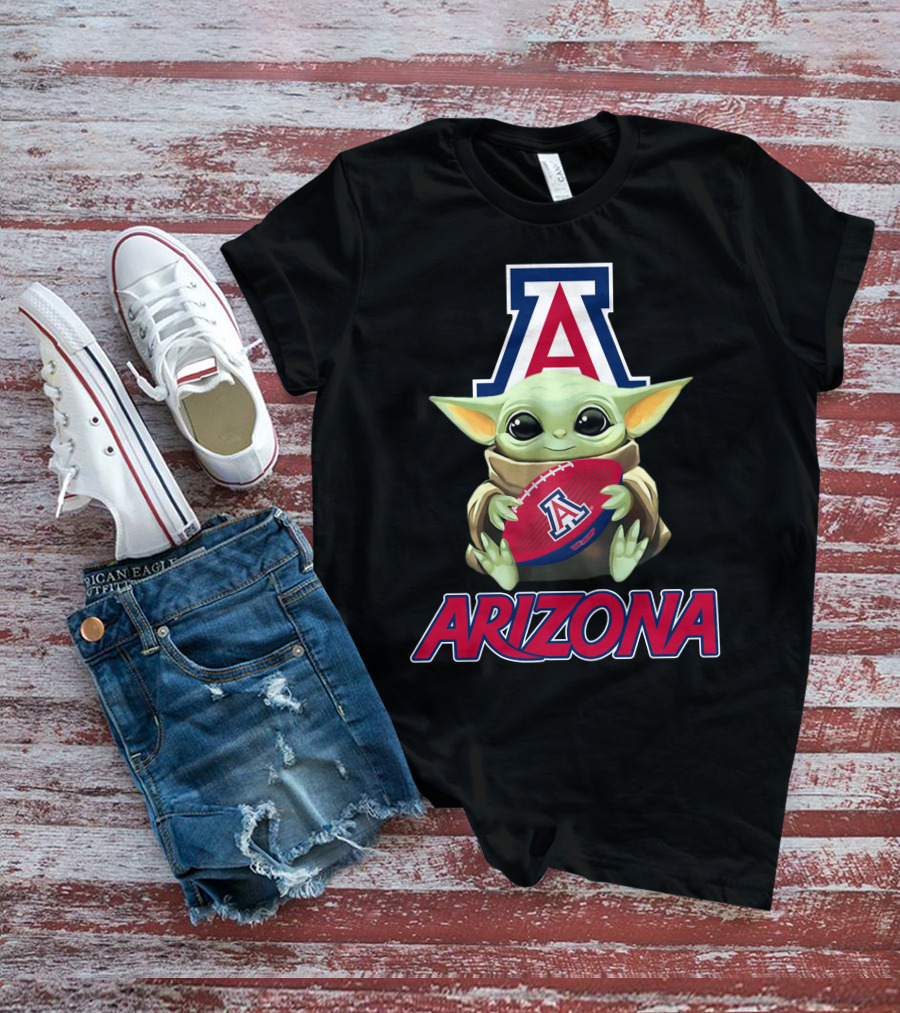 Arizona Wildcats Baby Yoda Football Fan T-Shirt