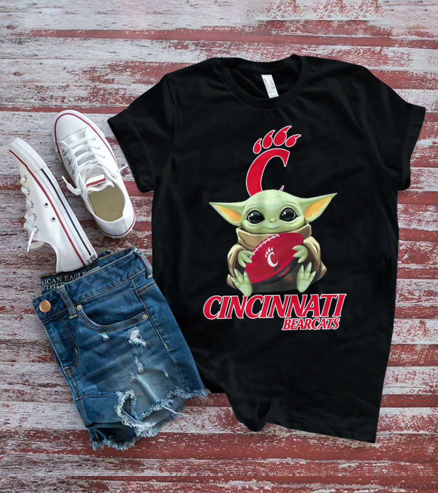 Cincinnati Bearcats Baby Yoda Football T-Shirt