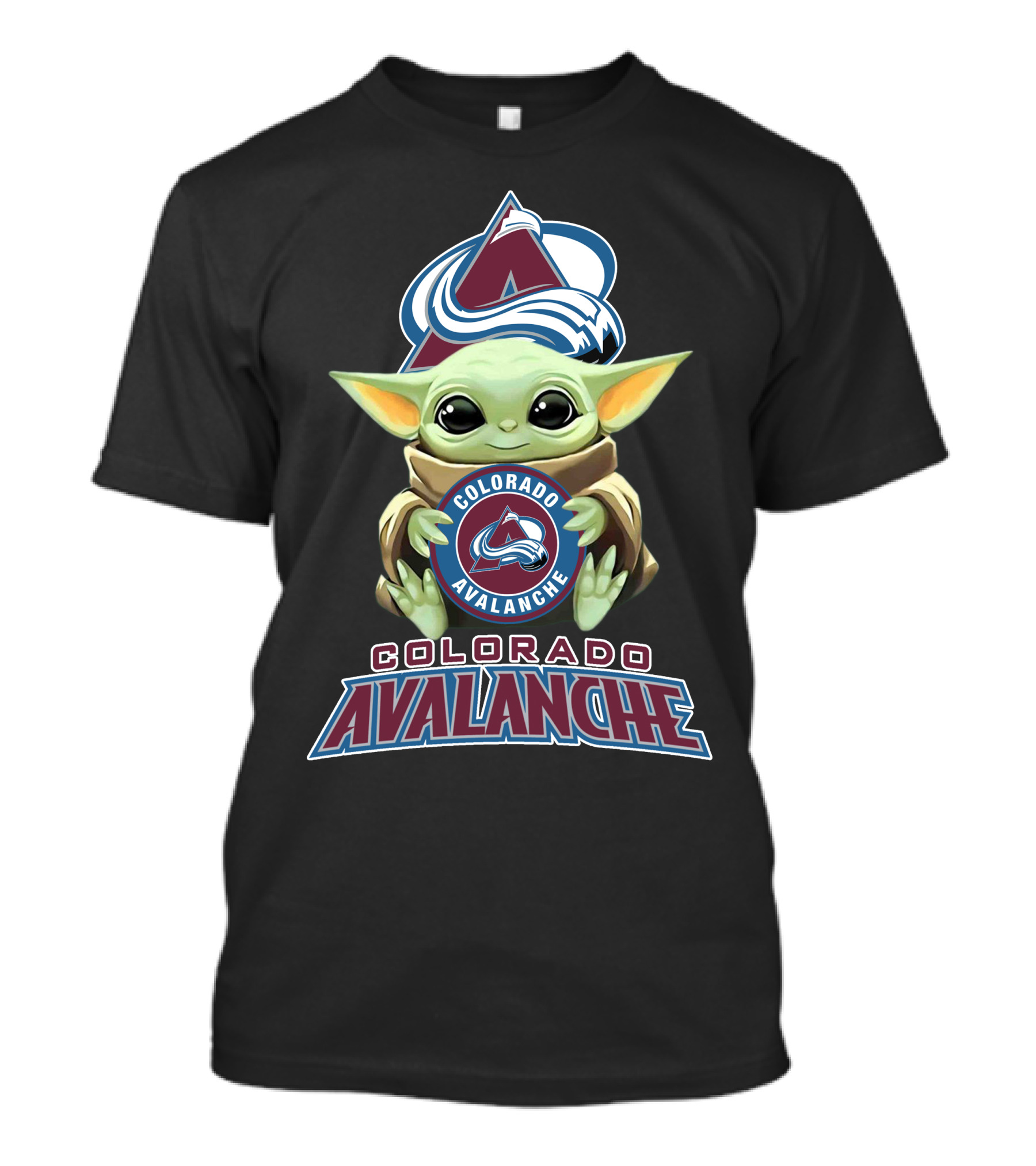 Colorado Avalanche Baby Yoda Holding T-Shirt