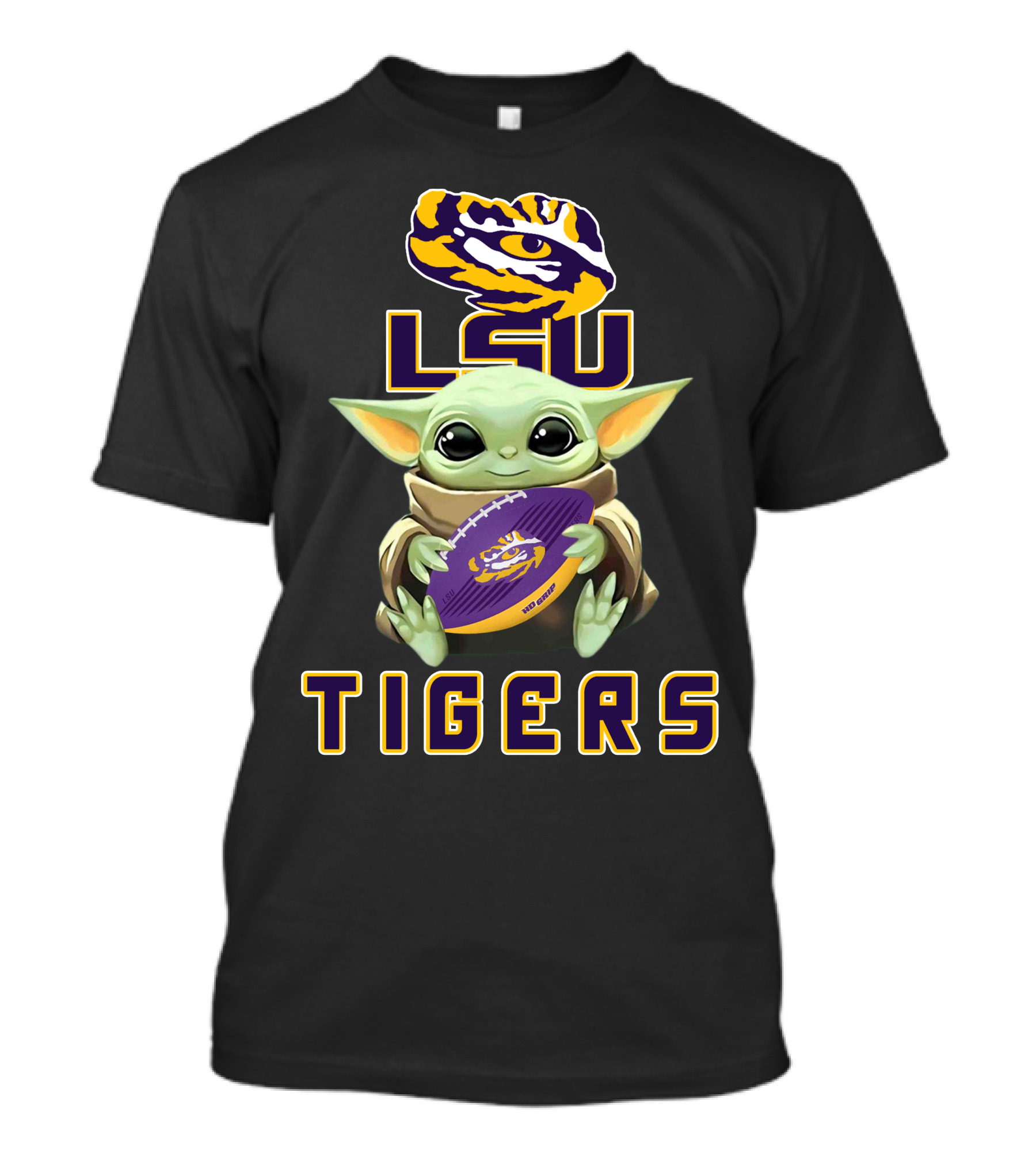 Lsu Tigers Baby Yoda Football T-Shirt