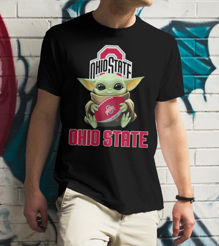 Ohio State Buckeyes Baby Yoda Football Fan T-Shirt