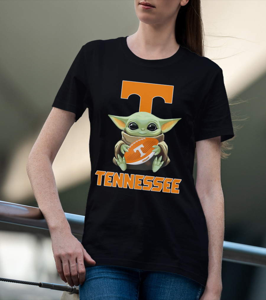 Tennessee Volunteers T Baby Yoda Football T-Shirt
