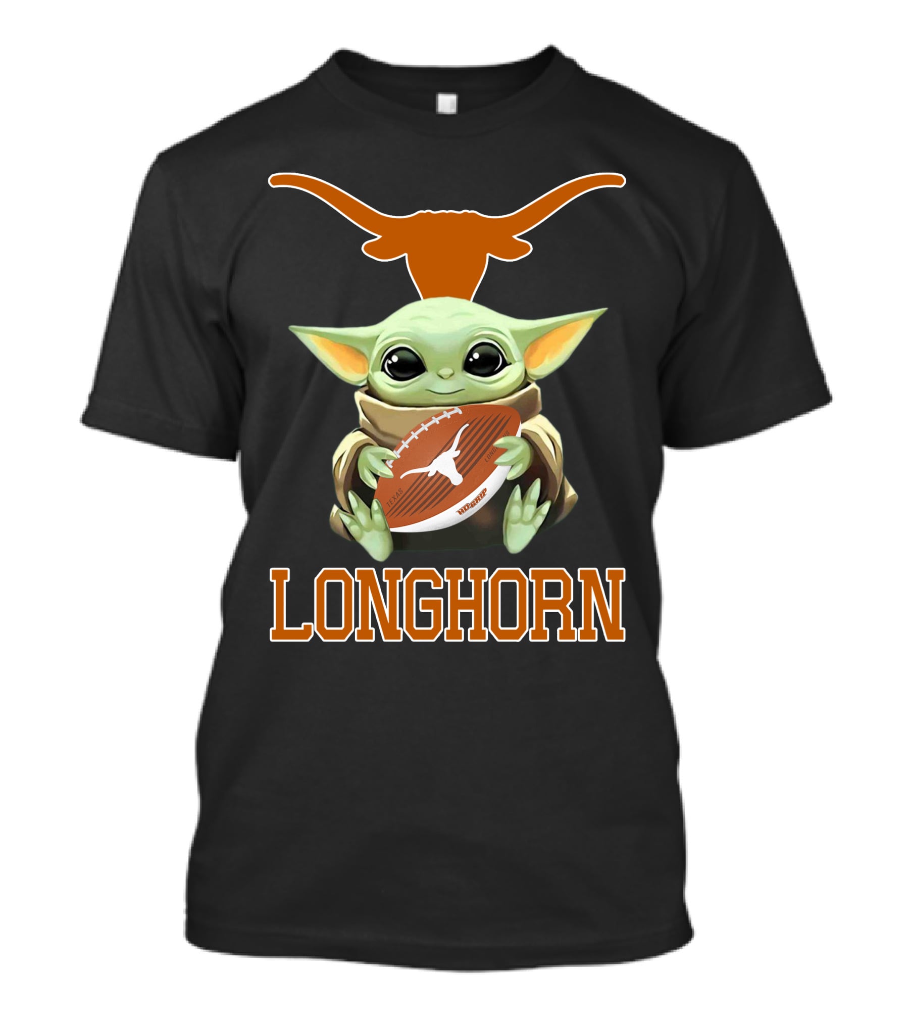 Texas Longhorn Baby Yoda Football Fan T-Shirt