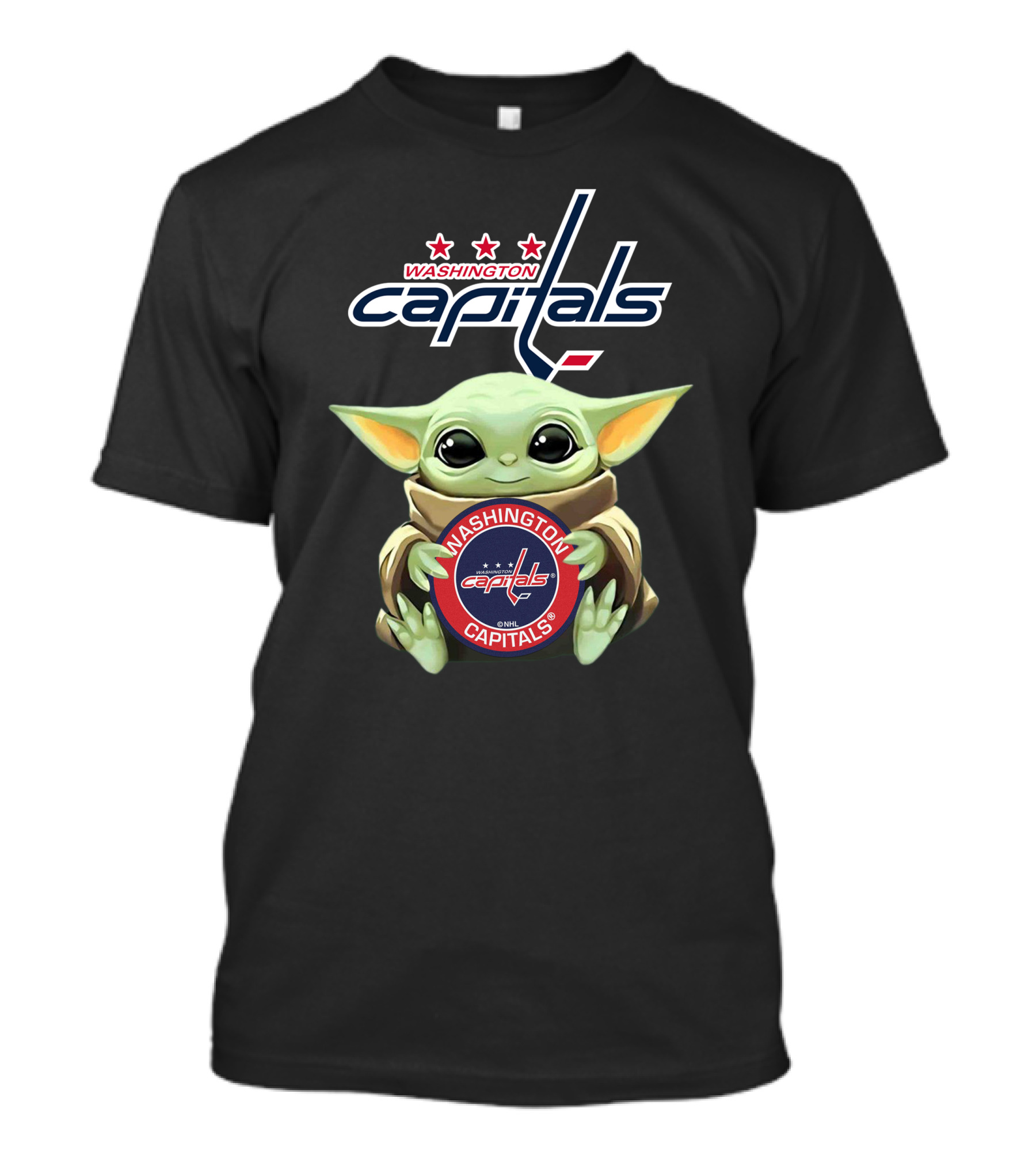 Washington Capitals Baby Yoda Hockey T-Shirt