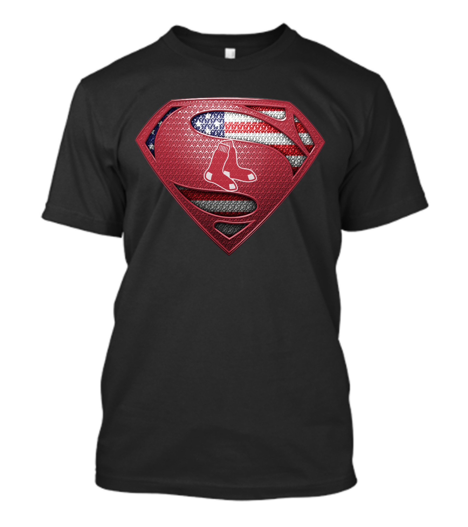 Boston Red Sox Superman Logo With American Flag Accent T-Shirt
