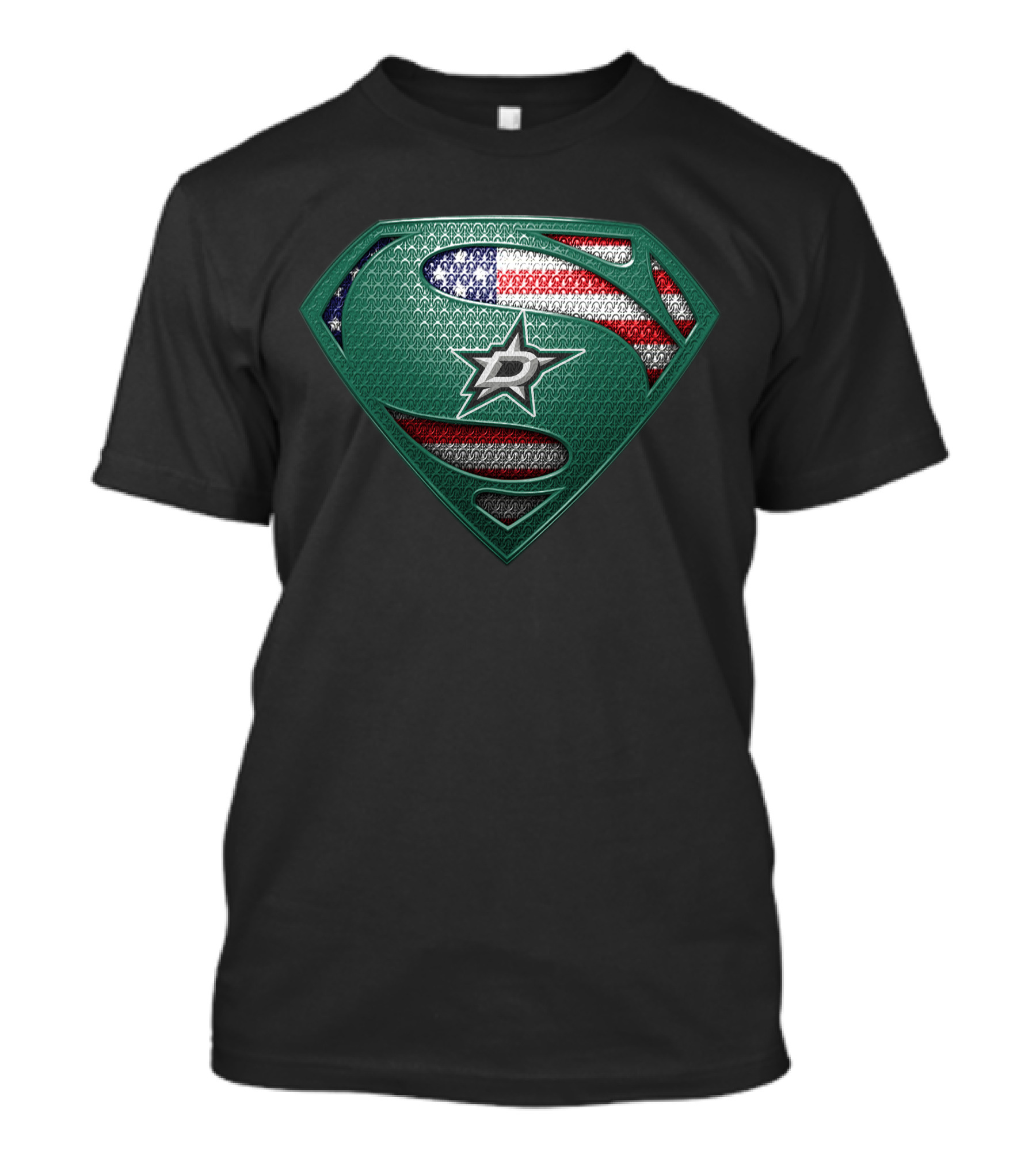 Dallas Stars Superman American Flag T-Shirt