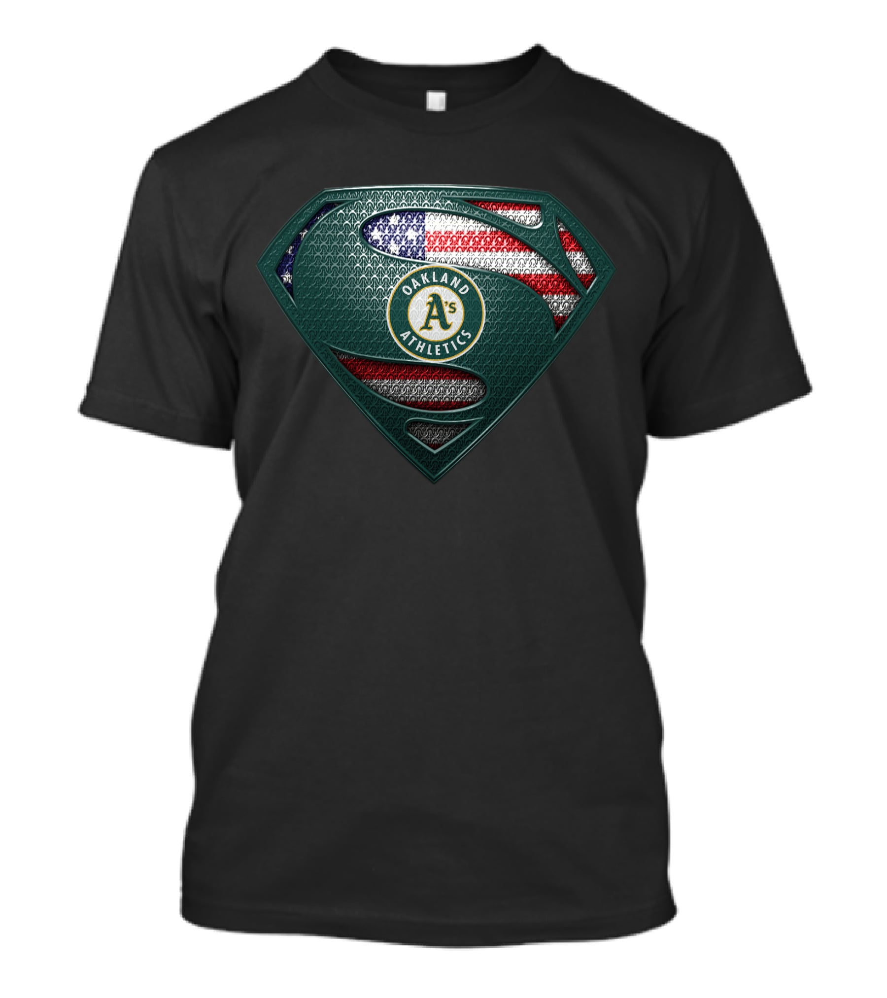 Oakland Athletics A's Superman Symbol American Flag T-Shirt