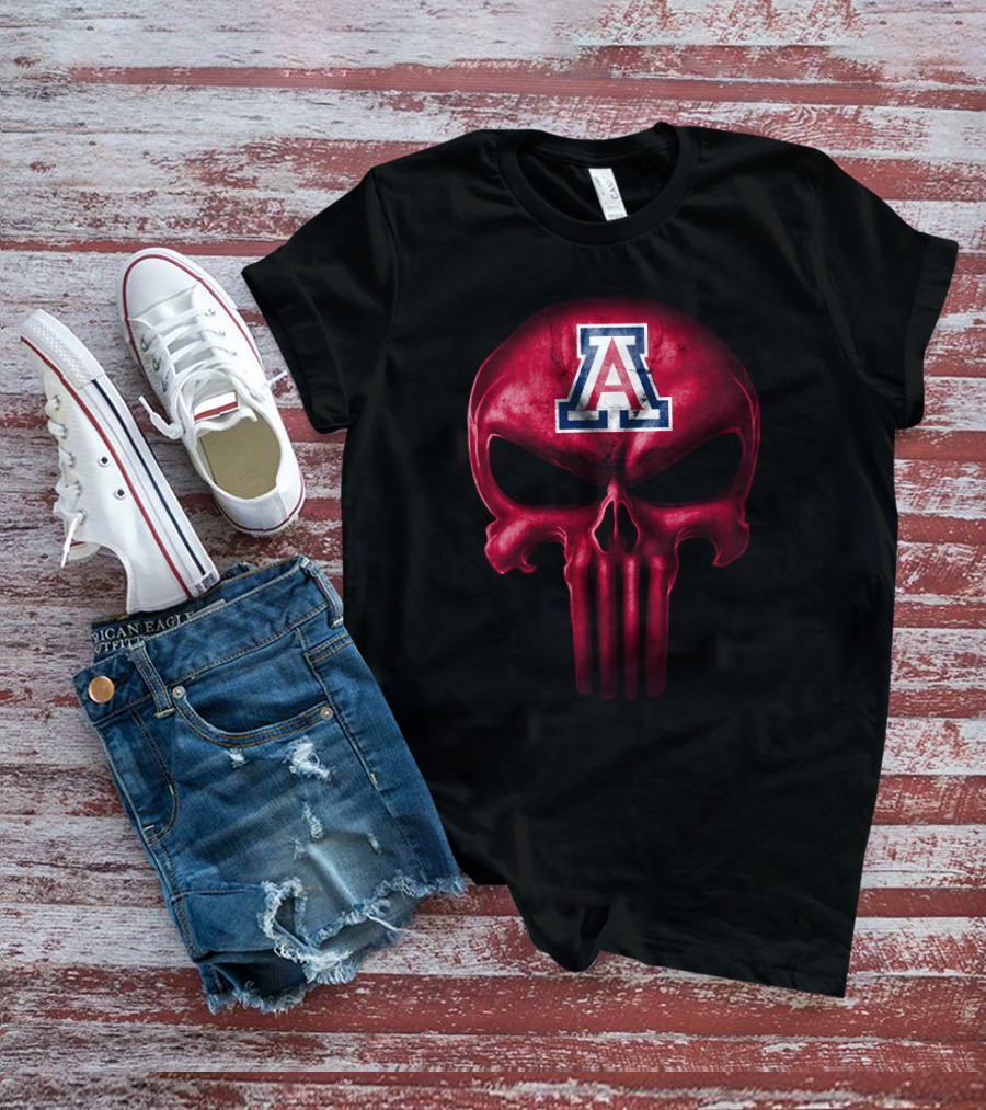 Arizona Wildcats Punisher Skull T-Shirt