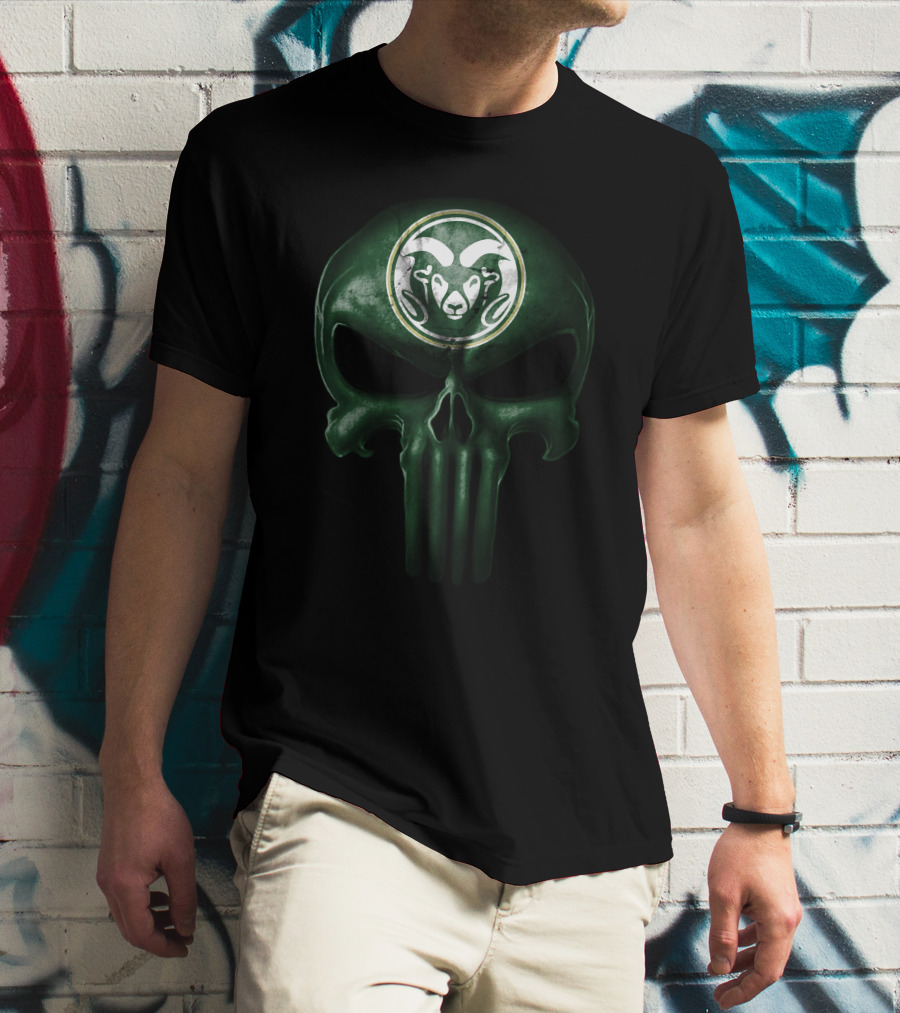 Colorado State Rams Skull Logo Ramhead Football Fan T-Shirt