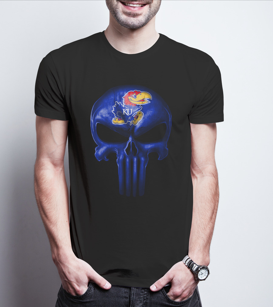 Kansas Jayhawks Skull Ku T-Shirt