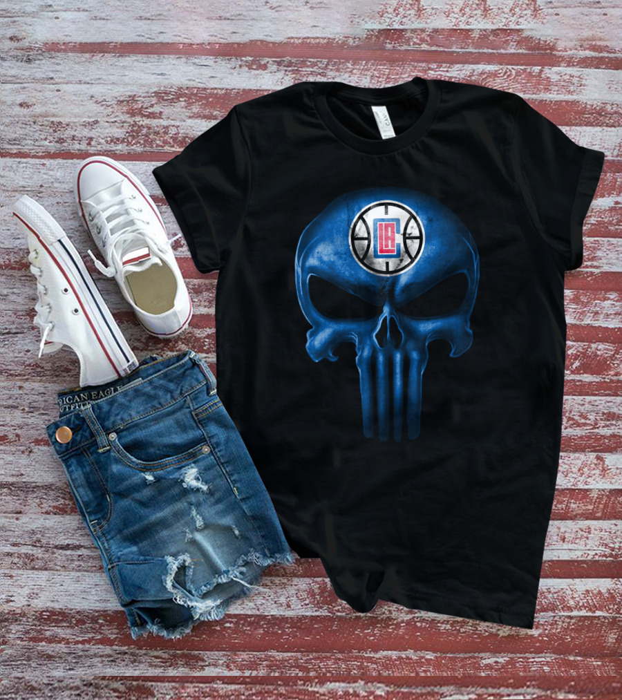 La Clippers Skull Punisher-Style T-Shirt