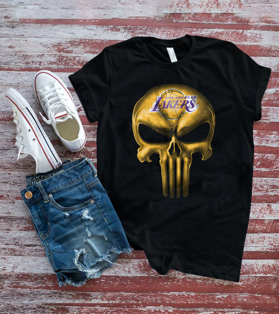 Los Angeles Lakers Skull Basketball T-Shirt