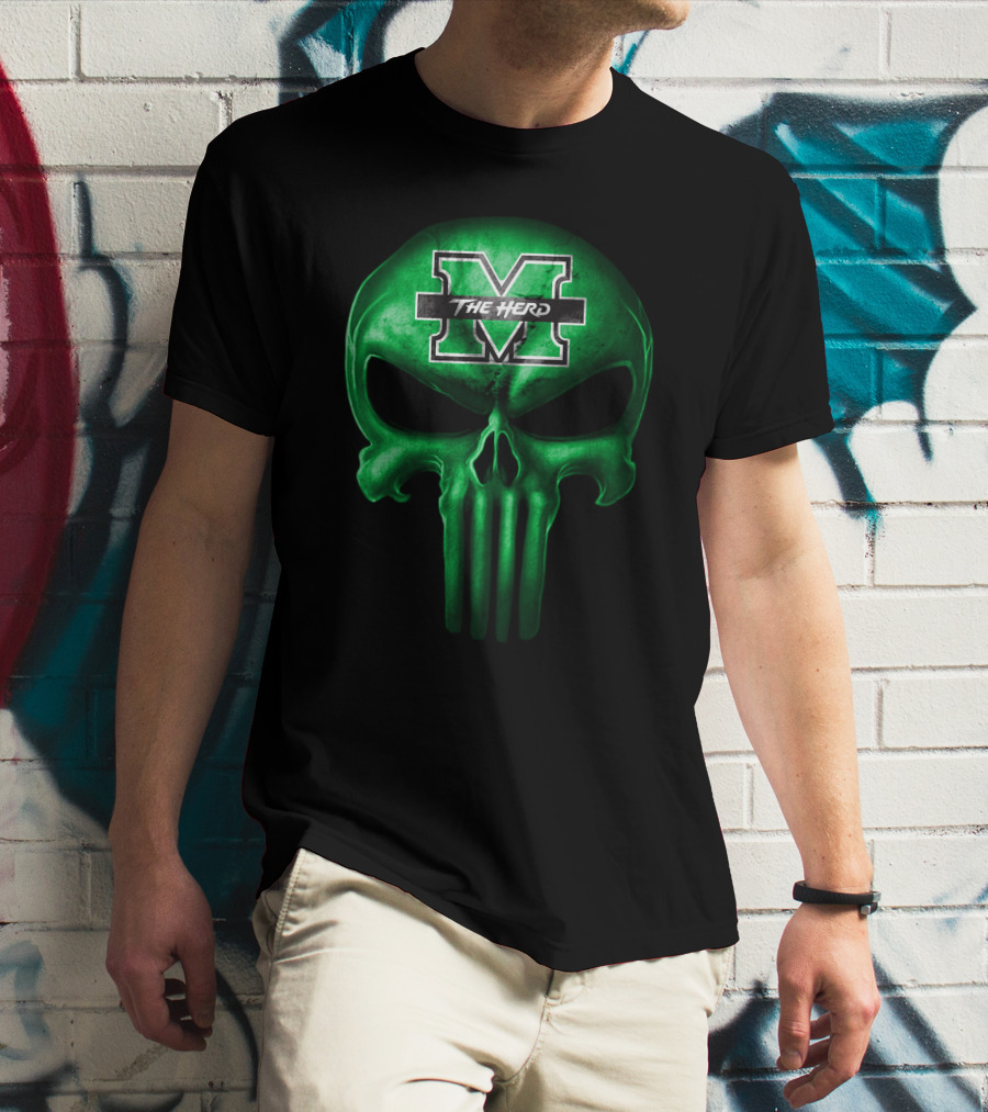 Marshall Thundering Herd Skull M The Herd T-Shirt