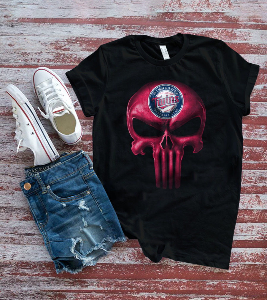 Minnesota Twins Baseball Club Skull T-Shirt