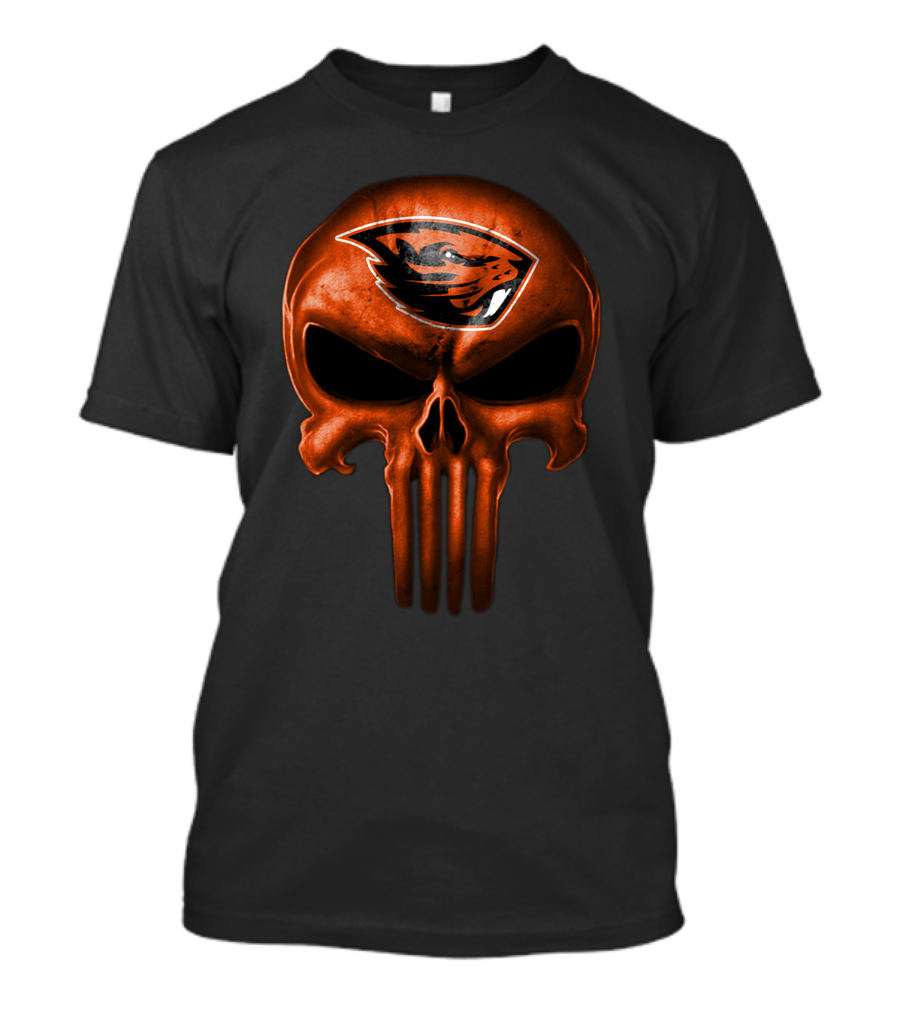 Oregon State Beavers Skull Punisher T-Shirt
