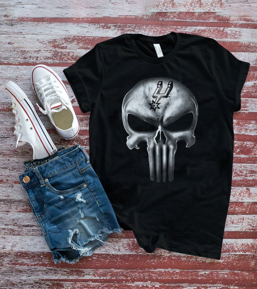 San Antonio Spurs Punisher Skull T-Shirt