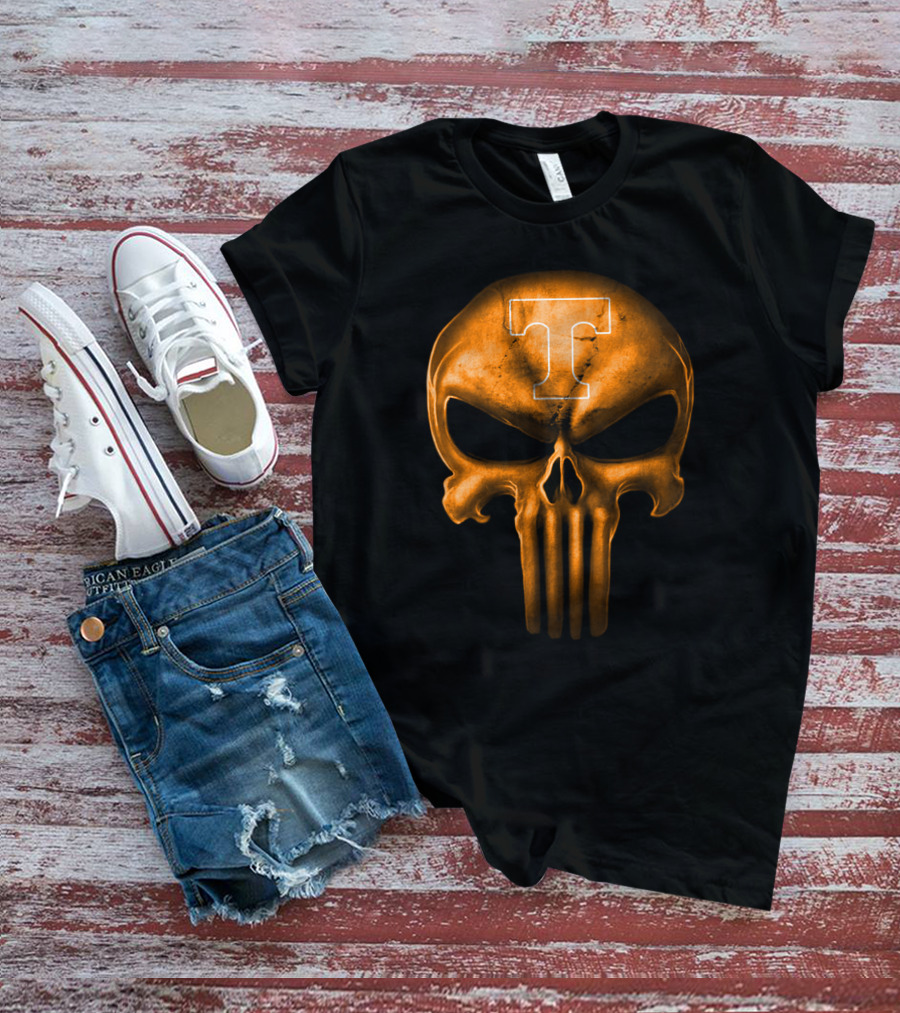 Tennessee Volunteers Skull Punisher Style T-Shirt