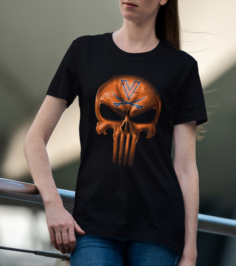 Virginia Cavaliers Skull Punisher T-Shirt
