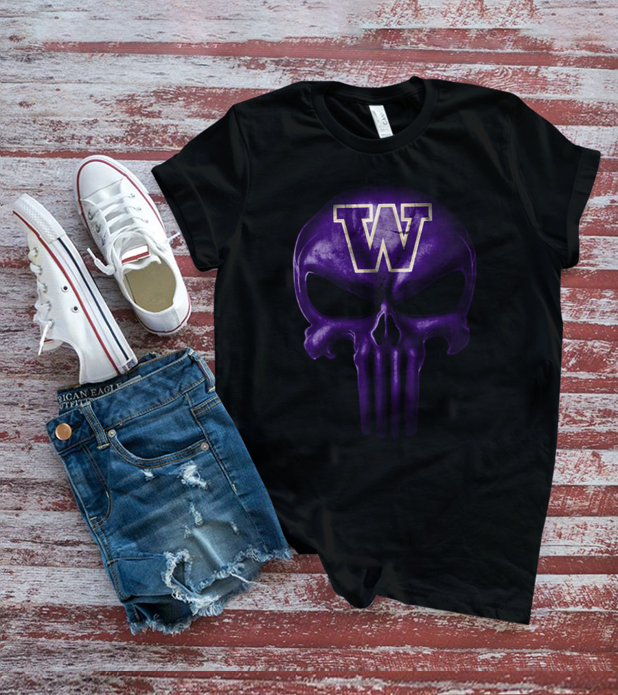 Washington Huskies Skull W T-Shirt