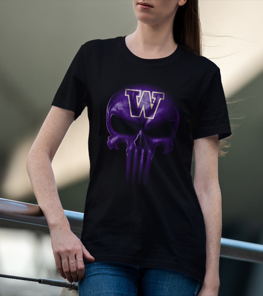 Washington Huskies Skull W T-Shirt