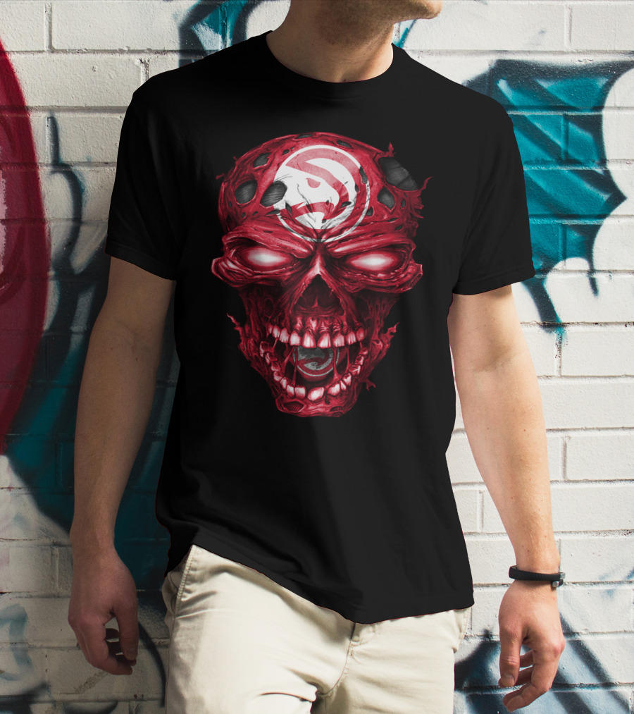 Atlanta Hawks Red Skull T-Shirt