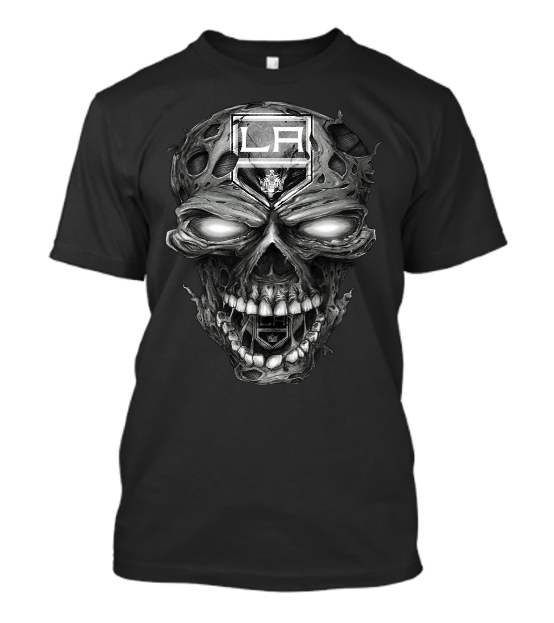 La Kings Skull Design Los Angeles Hockey Team T-Shirt