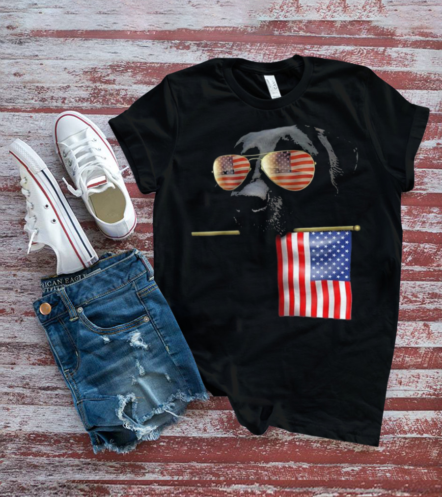 Patriotic Labrador With American Flag Shades Fourth Of July T-Shirt