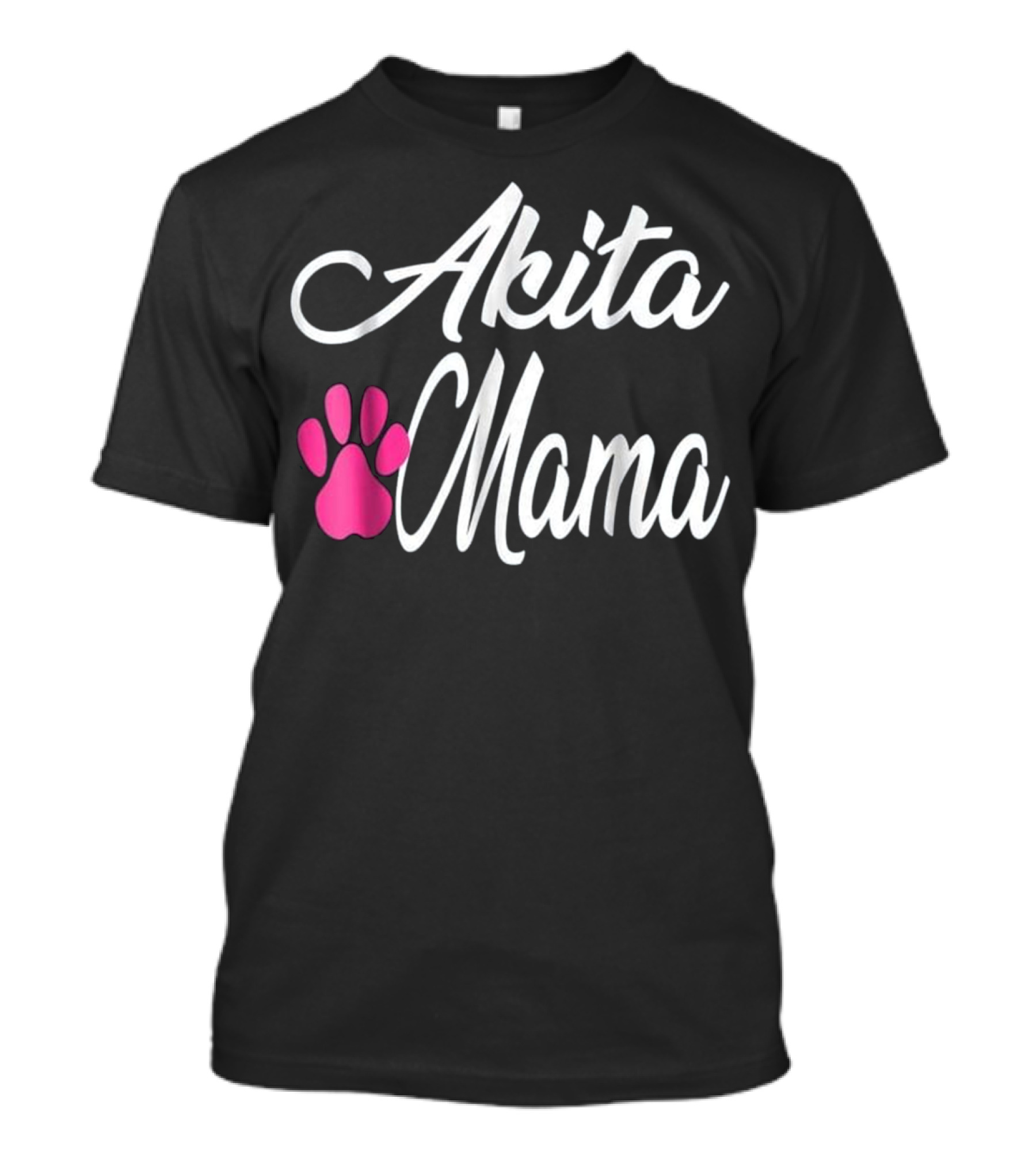 Akita Dog Mom Mama Women Wife Girlf Paw Prints T-Shirt