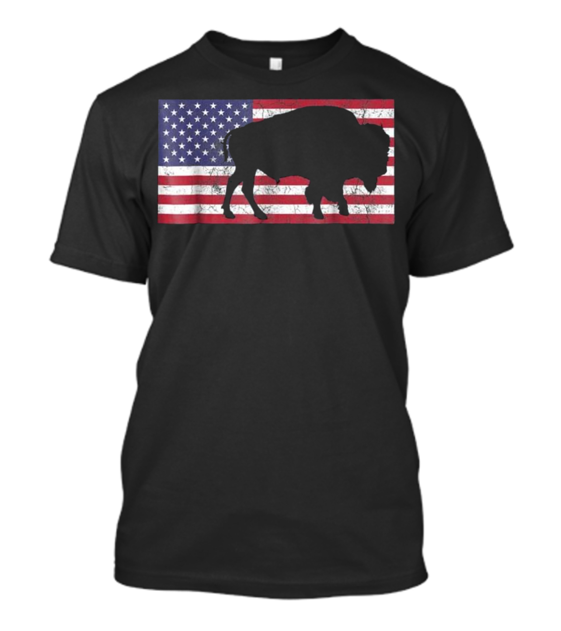 American Flag USA Buffalo Patriotic T-Shirt