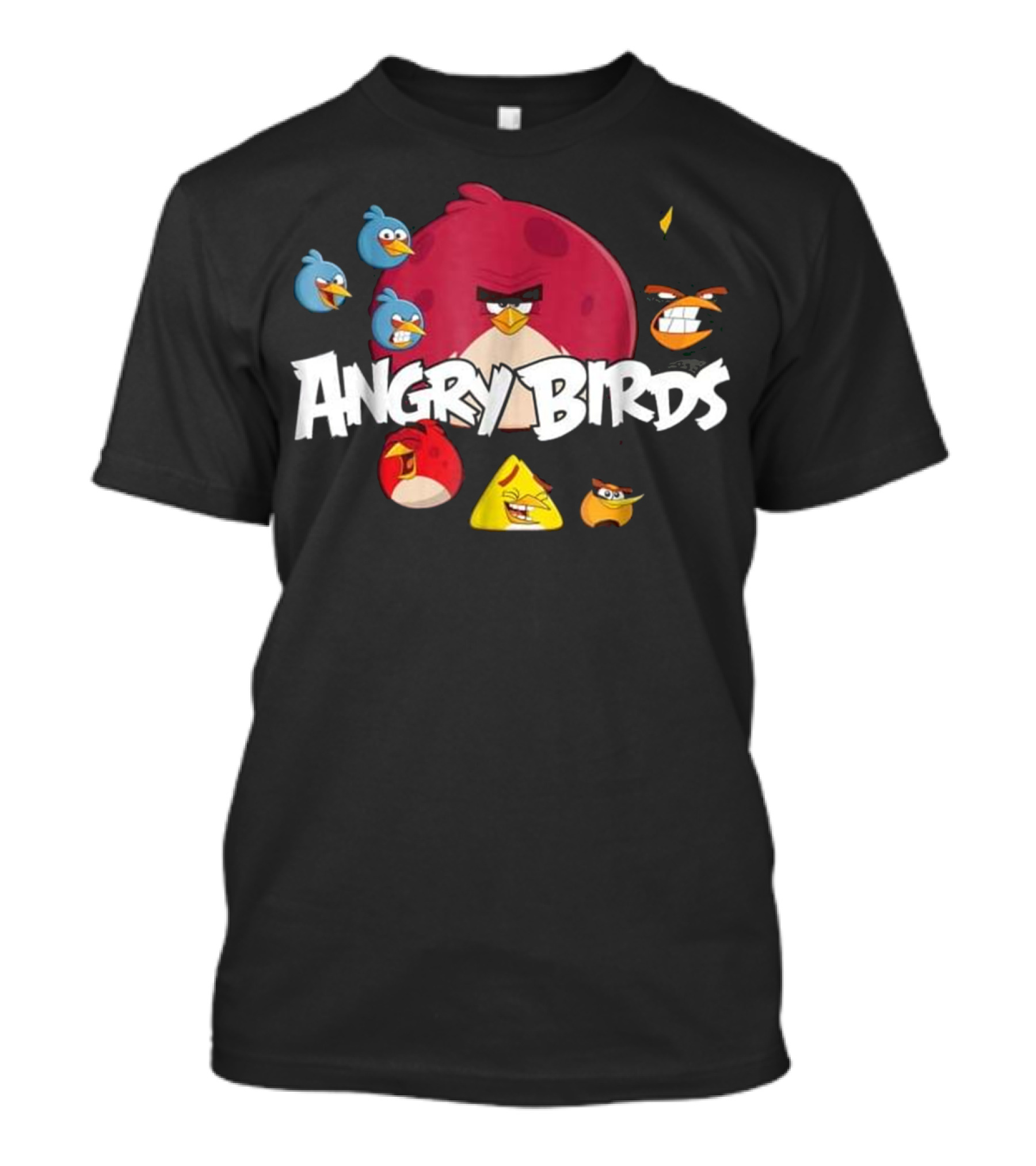 Angry Birds Group Shot Red Yellow Blue Characters T-Shirt