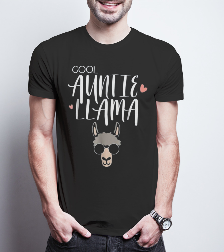 Cool Auntie Llama Funny Family T-Shirt