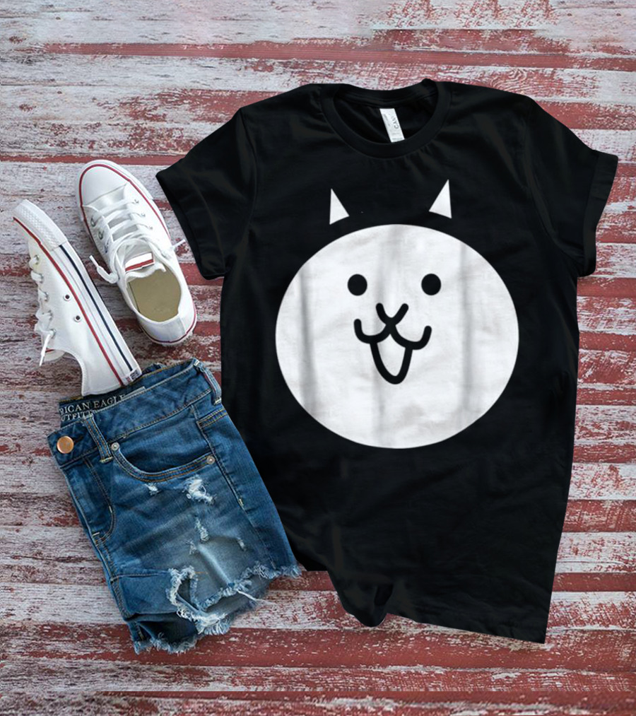 Battle Cat Meme Face Icon Cute Minimalist Circle T-Shirt