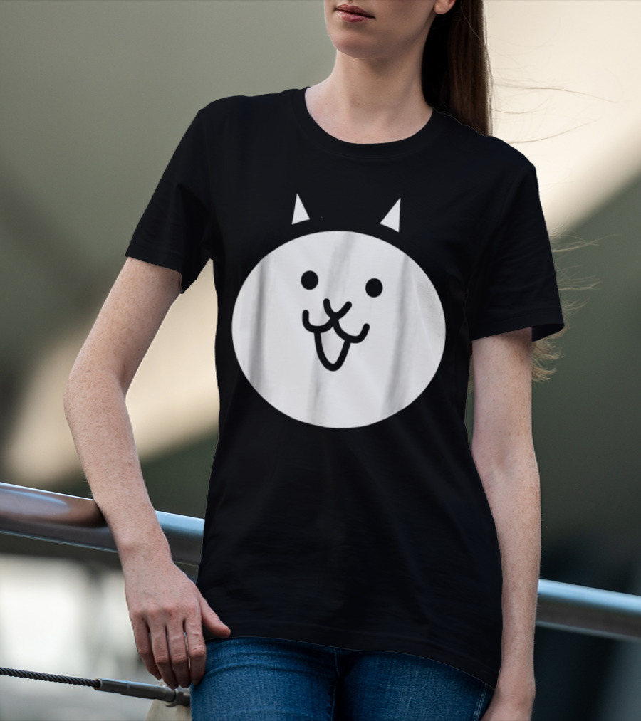 Battle Cat Meme Face Icon Cute Minimalist Circle T-Shirt