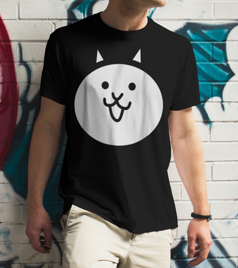 Battle Cat Meme Face Icon Cute Minimalist Circle T-Shirt