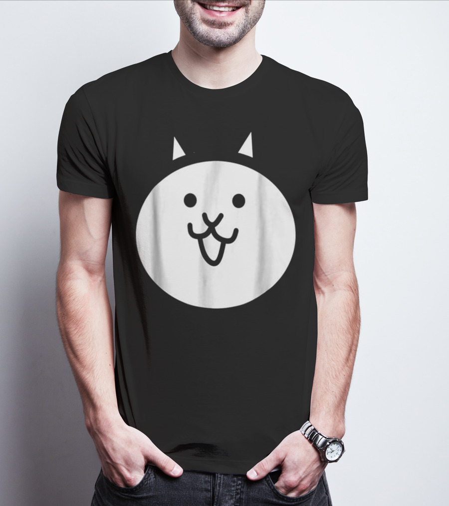Battle Cat Meme Face Icon Cute Minimalist Circle T-Shirt