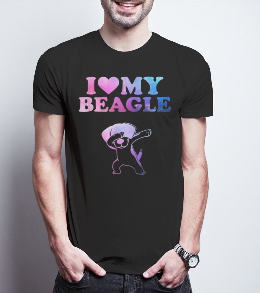 I Love My Beagle Dabbing Puppy T-Shirt