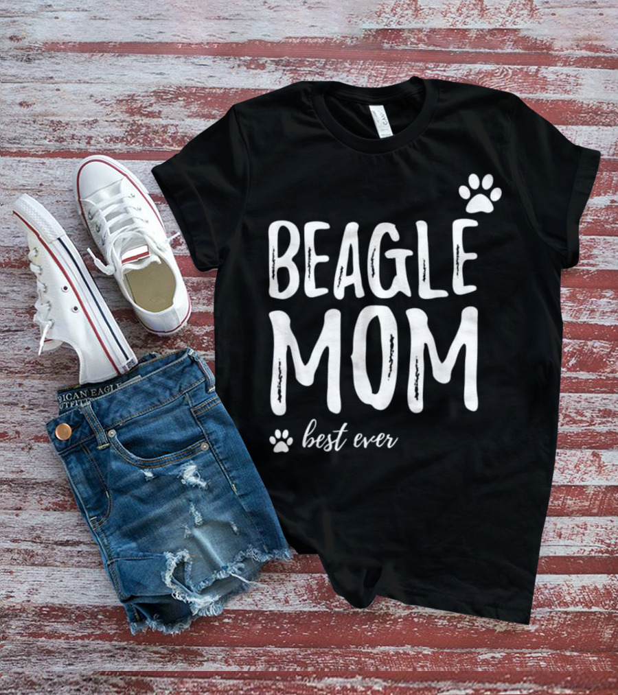 BEAGLE MOM Best Ever Paw Print Funny For Dog T-Shirt