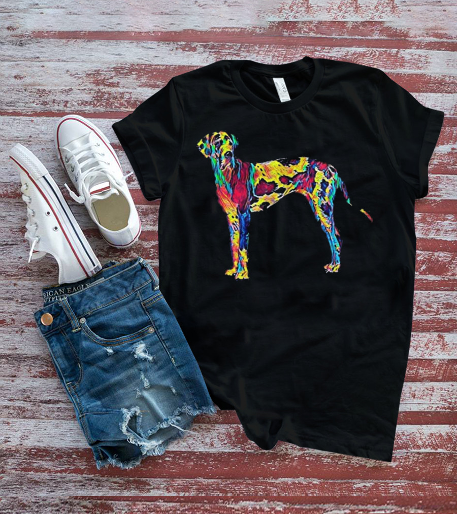 Big Dog Great Dane Colorful Psychedelic T-Shirt