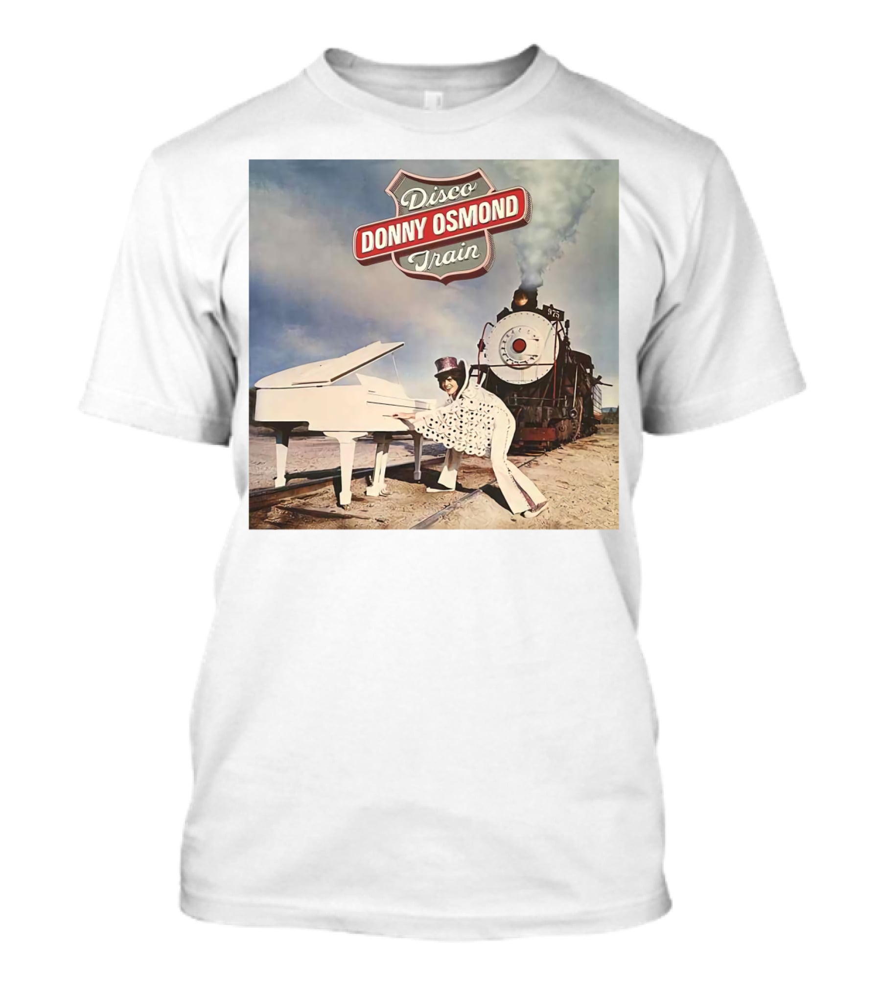 Donny Osmond Disco Train Piano And Steam Engine Scene T-Shirt