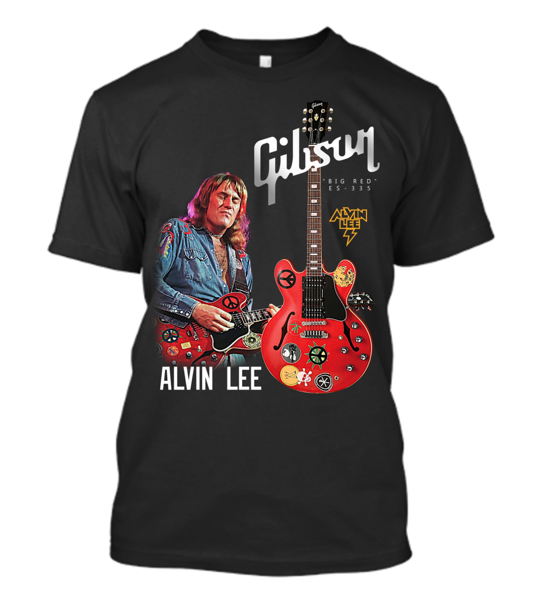 Gibson Big Red ES-335 Alvin Lee Guitar Iconic Rock Legend T-Shirt